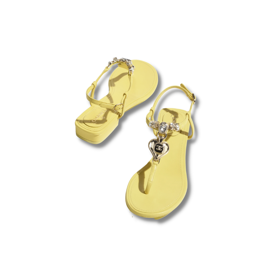 Chanel Sandals Yellow For Women – G39674 X01000 0S083