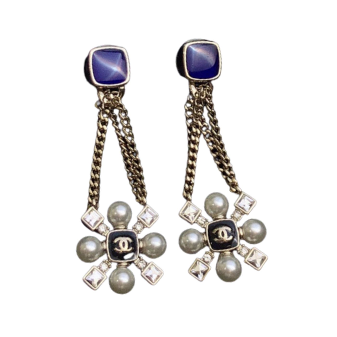Chanel Sapphire Earrings White For Women