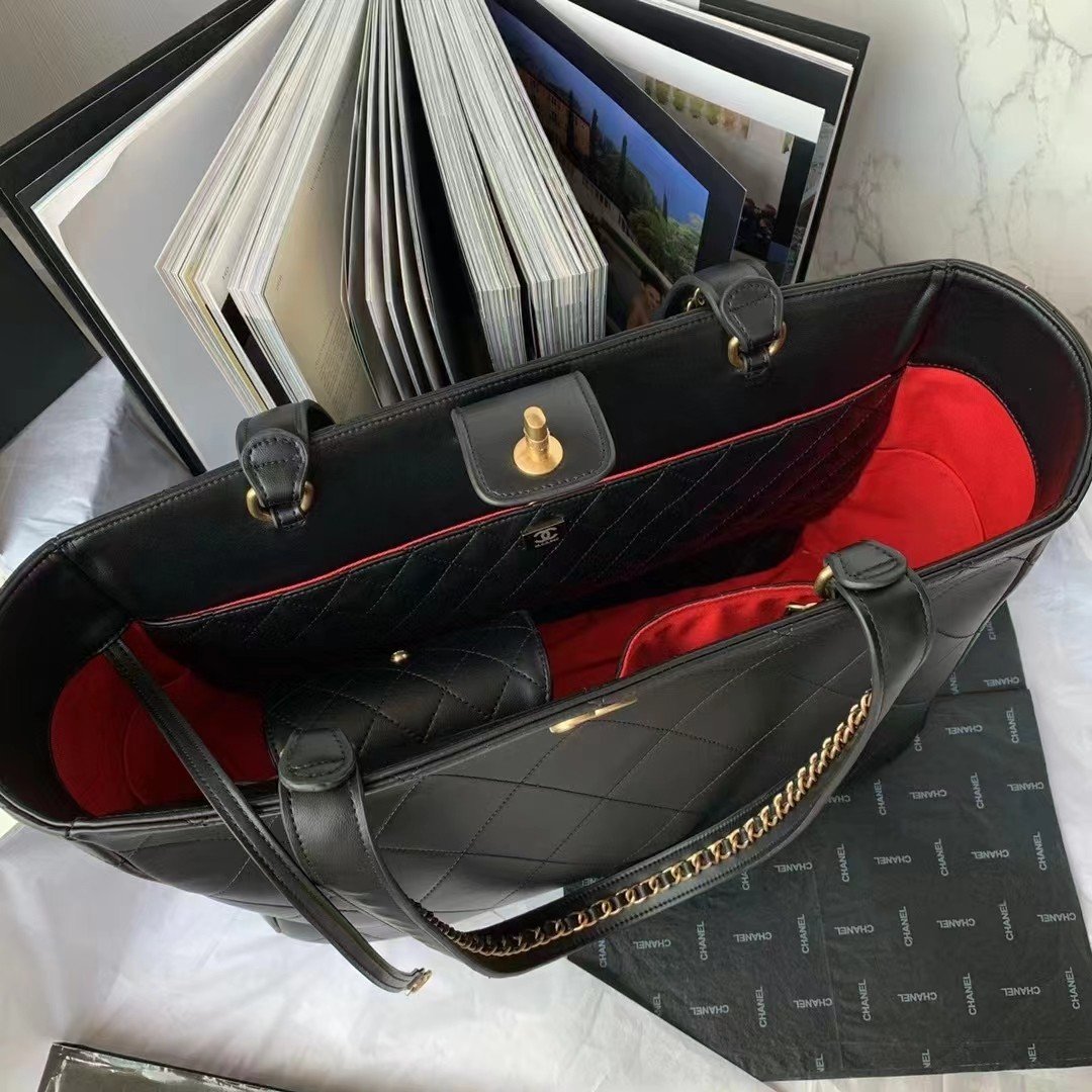 Chanel Shopping Bag Black For Women, Women’s Bags 14.4in/37cm AS3508 94305