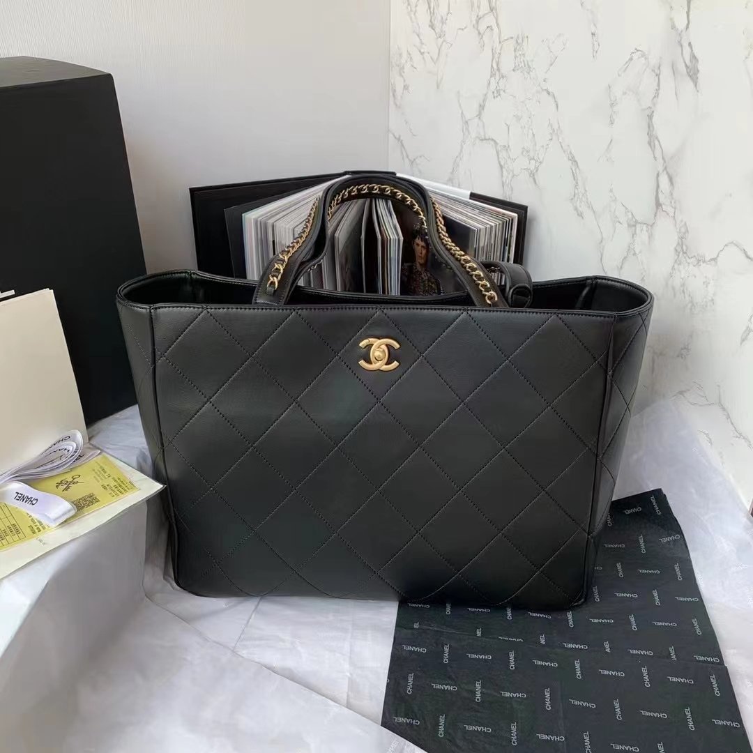 Chanel Shopping Bag Black For Women, Women’s Bags 14.4in/37cm AS3508 94305