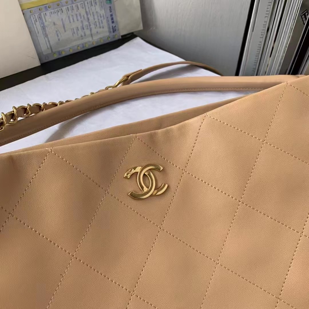 Chanel Shopping Bags Beige For Women, Women’s Bags 13in/30.5cm