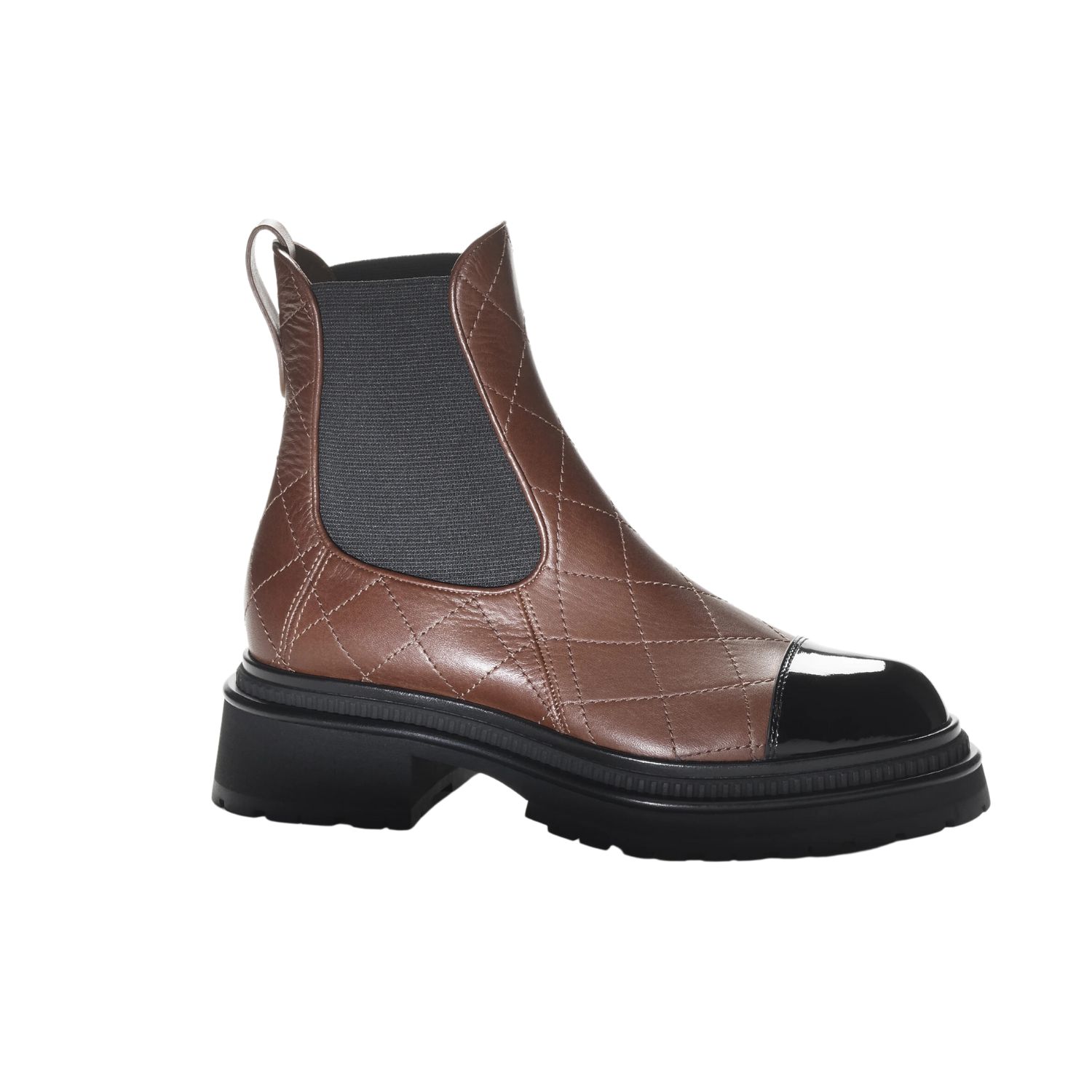 Chanel Short Boots Brown And Black For Women- G45087 B13291 NP674
