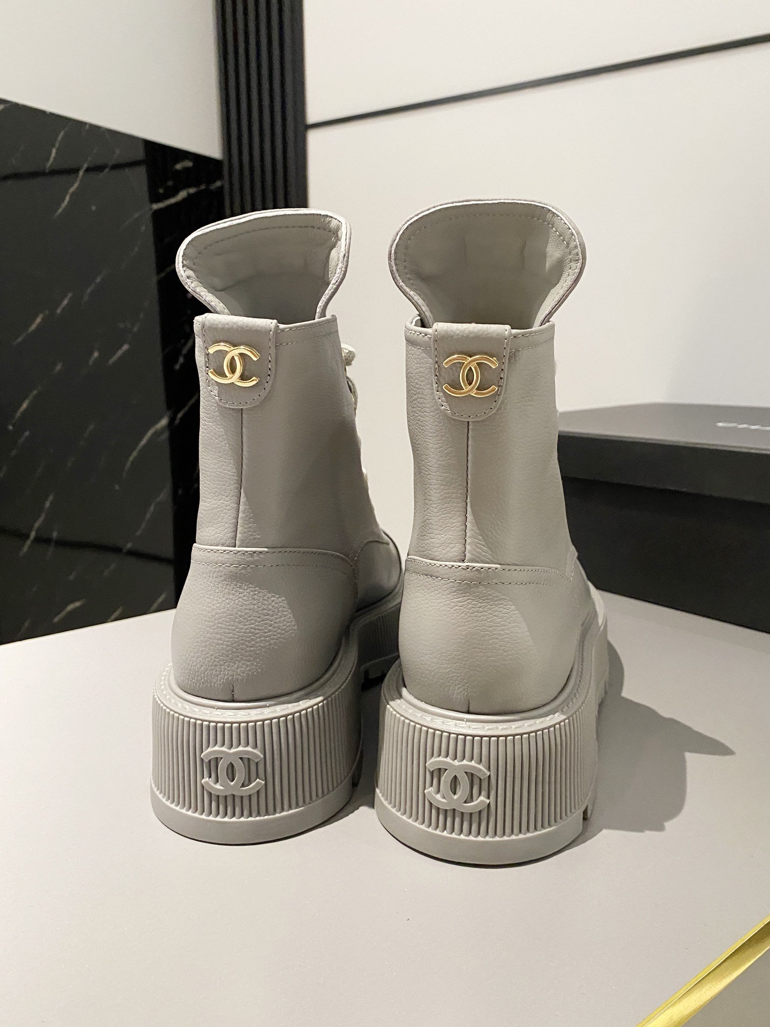 Chanel Short Boots Grey For Women