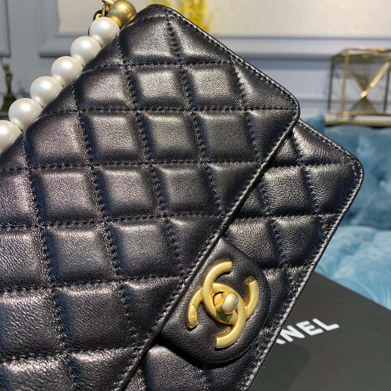 Chanel Short Pearl Handle Bag Gold Toned Hardware Black For Women, Women’s Handbags, Shoulder And Crossbody Bags 8.2in/21cm