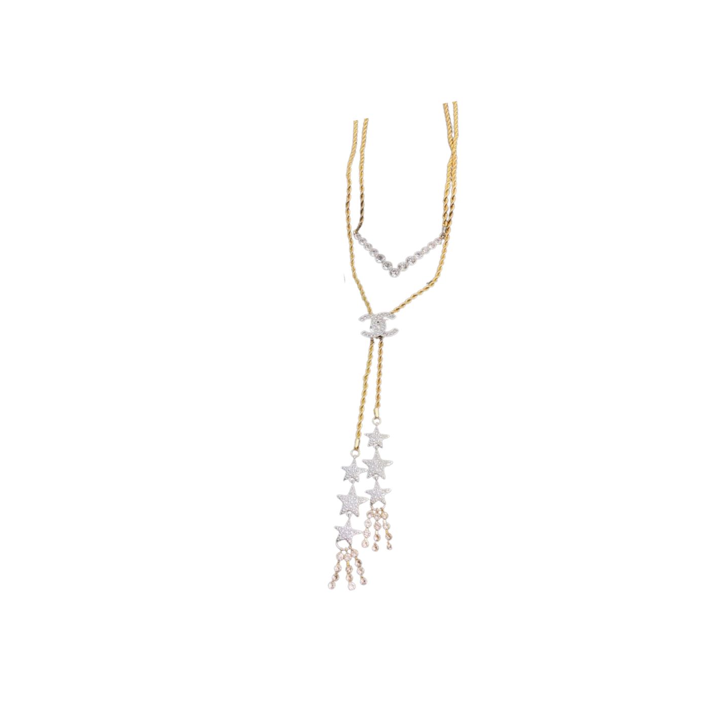 Chanel Sixfold Star Necklace Gold Tone For Women