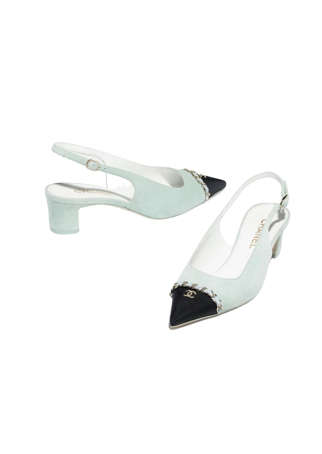 Chanel Sling-Black Light Blue For Women G39643 Y56380 K5799
