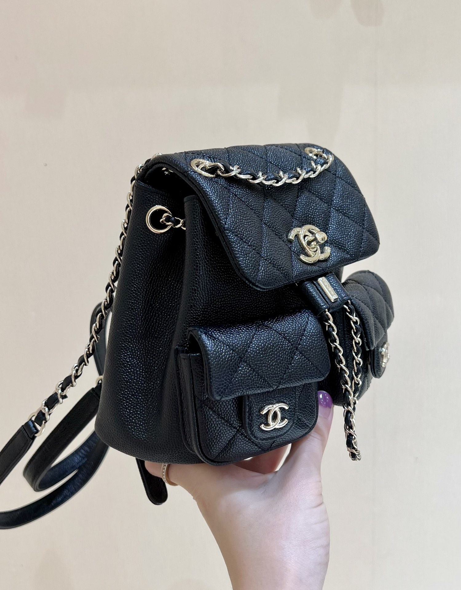 Chanel Small Backpack Bag Pink/Brown/Balck For Women 6.8 in / 17.5 cm AS3787 N
