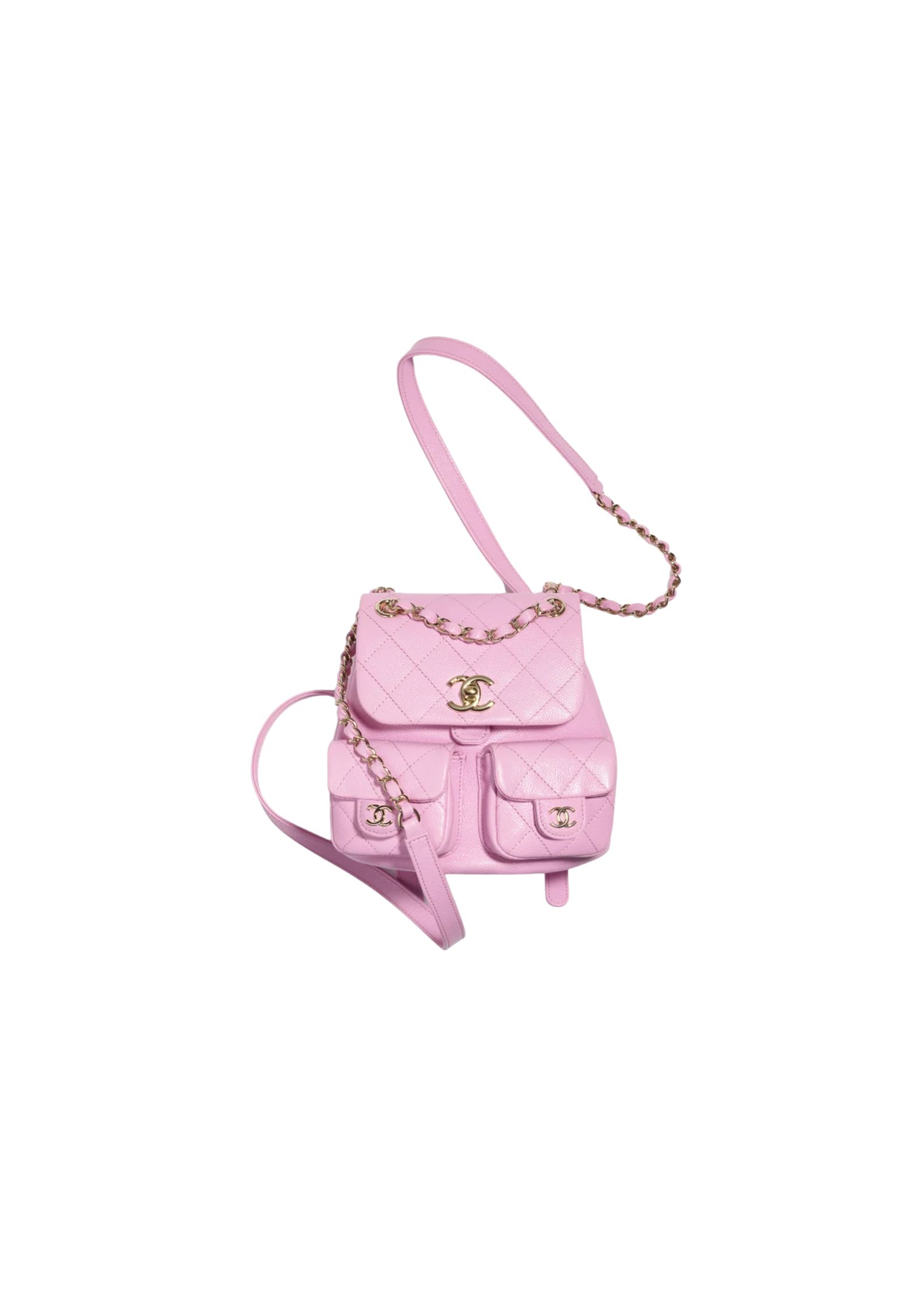 Chanel Small Backpack Bag Pink/Brown/Balck For Women 6.8 in / 17.5 cm AS3787 N