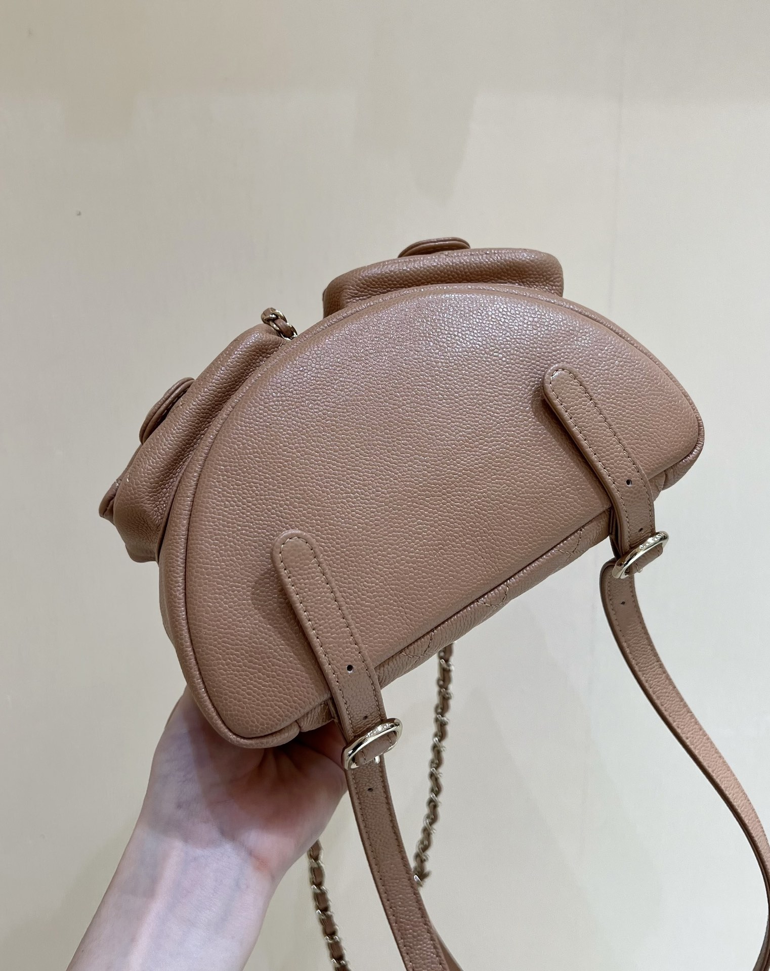 Chanel Small Backpack Bag Pink/Brown/Balck For Women 6.8 in / 17.5 cm AS3787 N