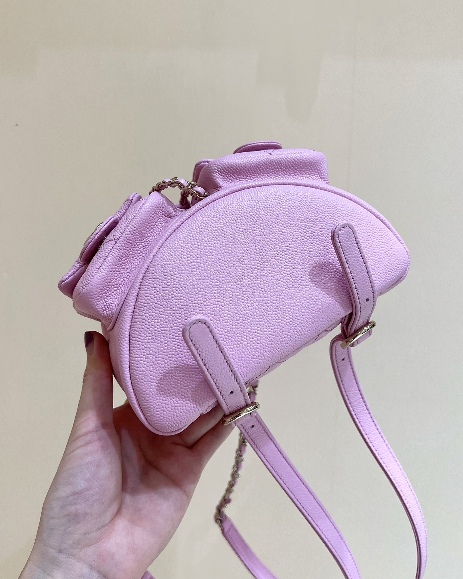Chanel Small Backpack Bag Pink/Brown/Balck For Women 6.8 in / 17.5 cm AS3787 N