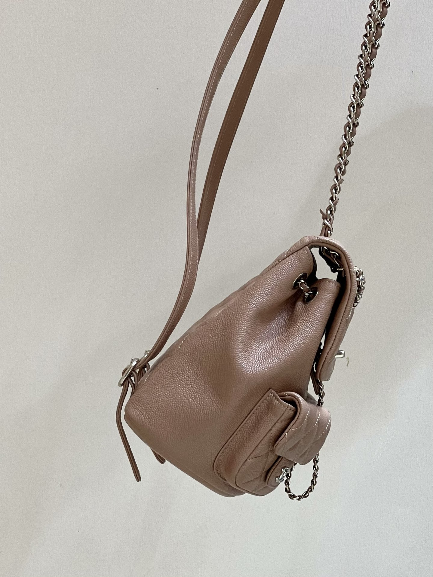 Chanel Small Backpack Bag Pink/Brown/Balck For Women 6.8 in / 17.5 cm AS3787 N