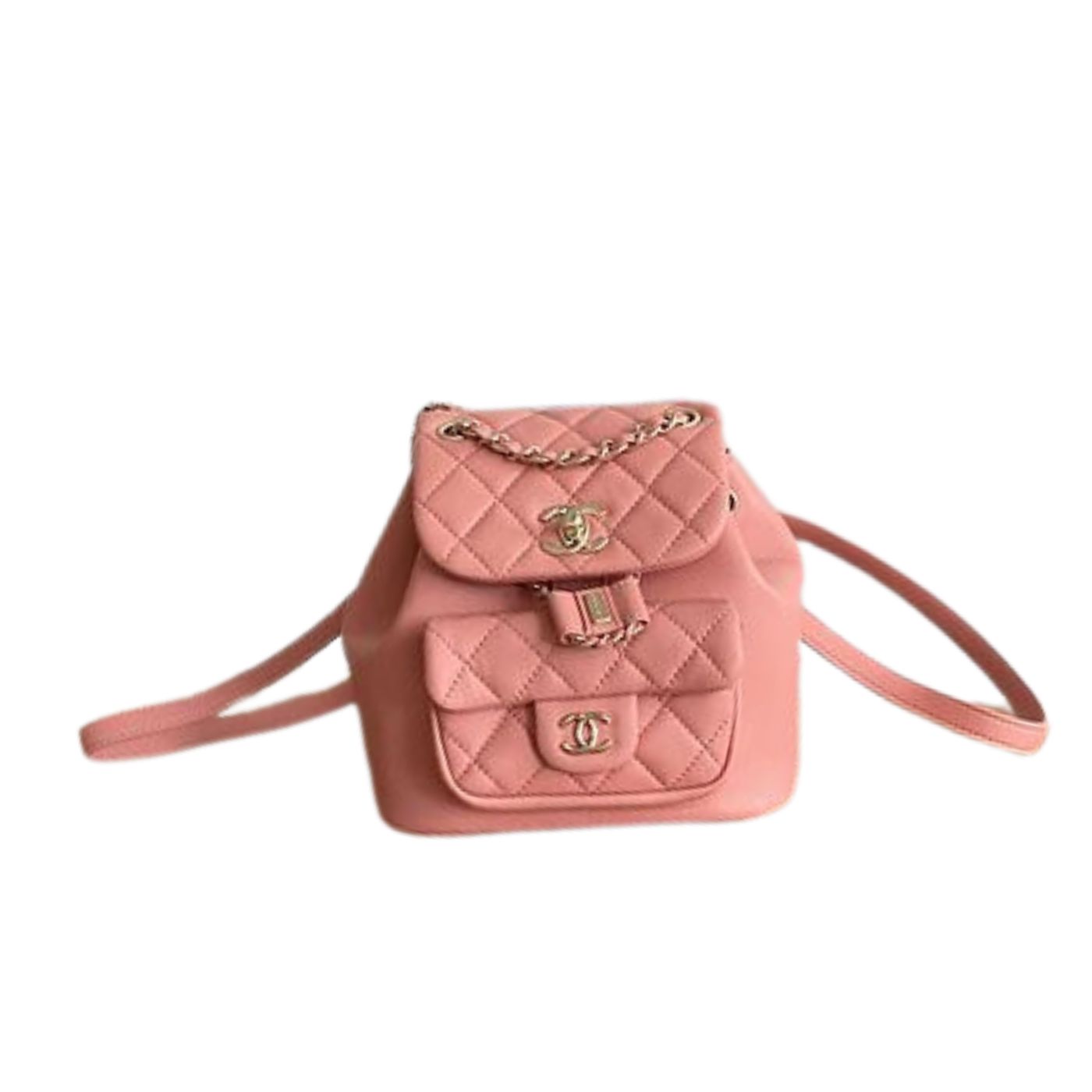 Chanel Small Backpack Black/White/Pink For Women 7.1in / 18cm
