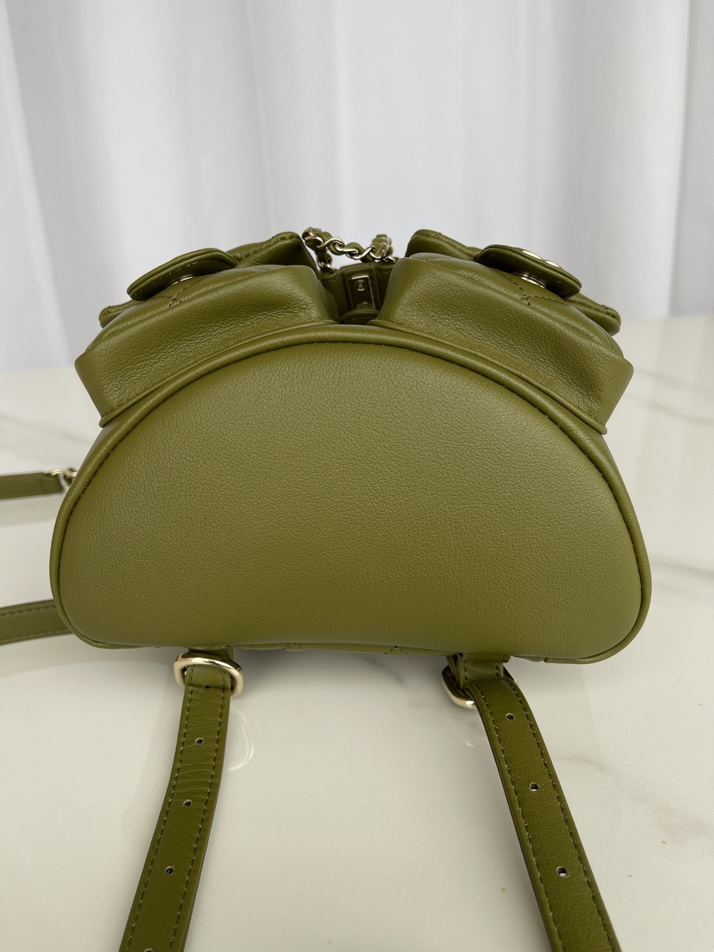 Chanel Small Backpack Green Khaki For Women 17.5cm / 6.8in