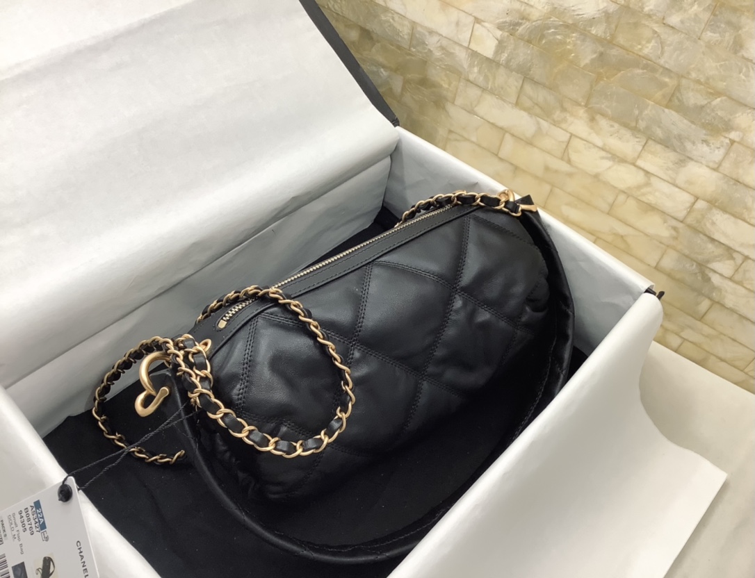 Chanel Small Bowling Bag Black For Women 9.8in/25cm