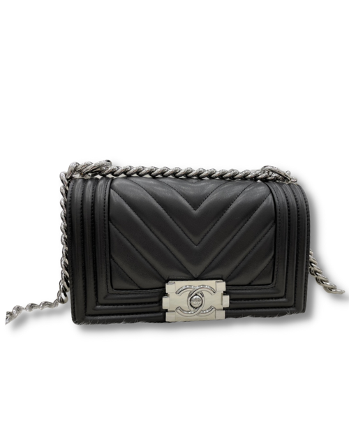 Chanel Small Boy Handbag Black For Women 8.2in/21cm