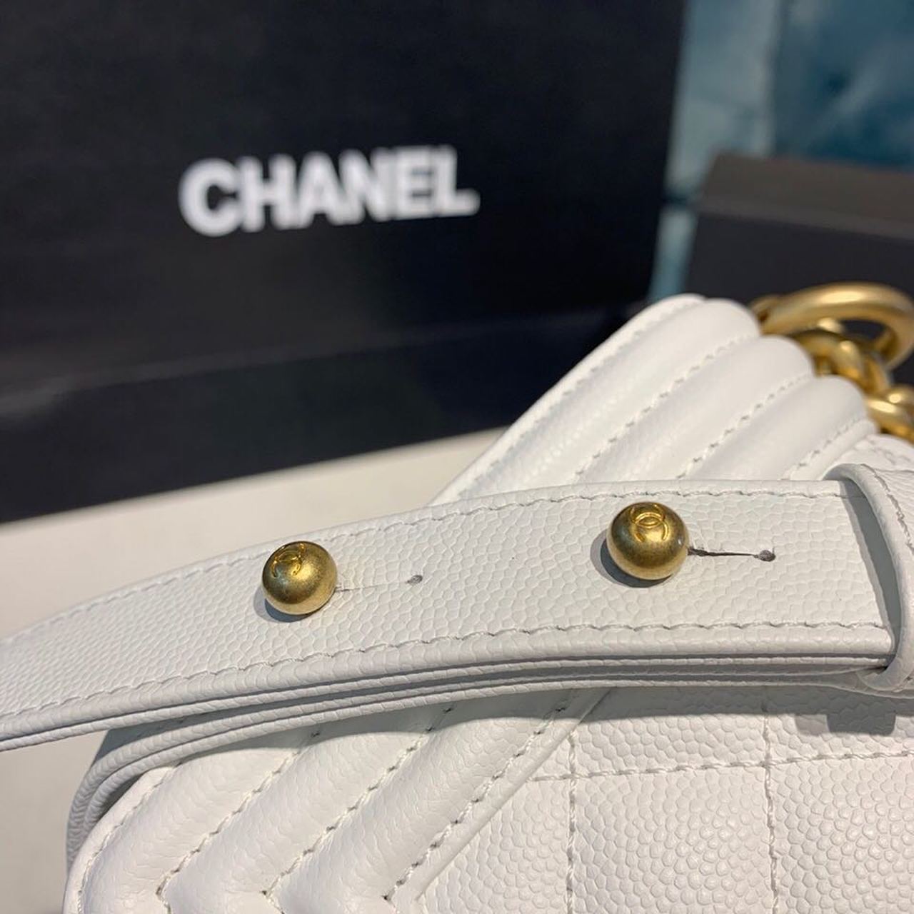 Chanel Small Boy Handbag White For Women, Women’s Bags, Shoulder And Crossbody Bags 7.8in/20cm