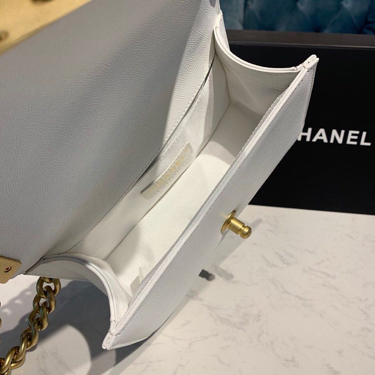 Chanel Small Boy Handbag White For Women, Women’s Bags, Shoulder And Crossbody Bags 7.8in/20cm