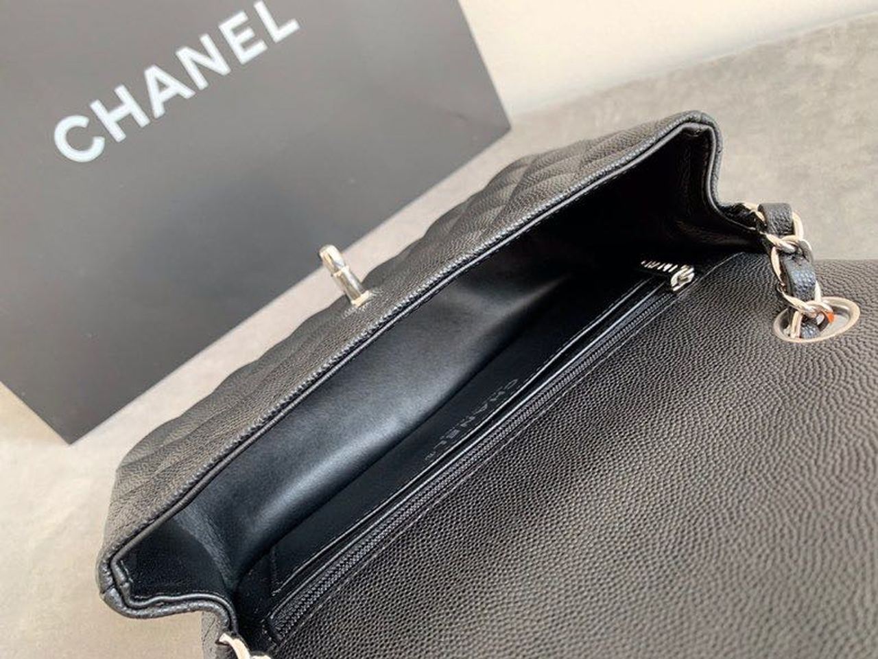 Chanel Small Classic Handbag Silver Toned Hardware Black For Women, Women’s Bags, Shoulder and Crossbody Bags 7.8in/20cm