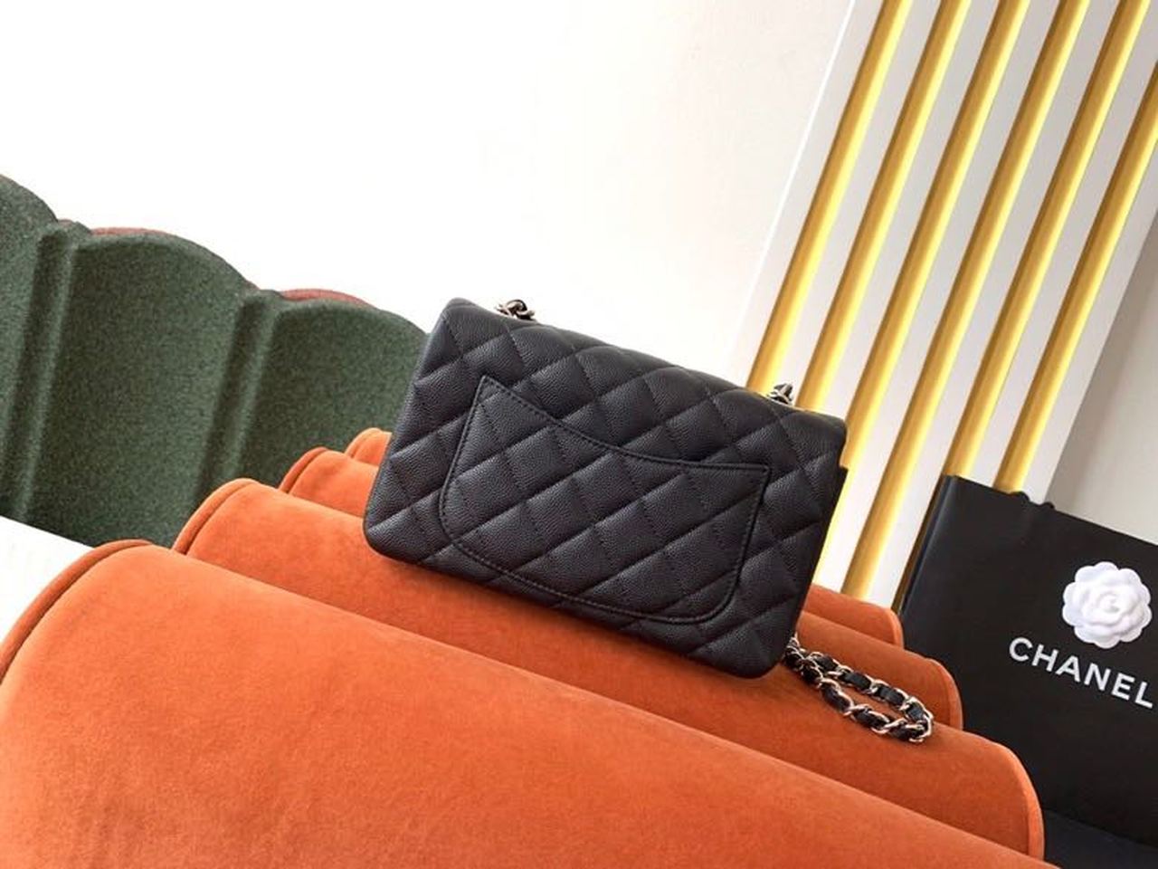 Chanel Small Classic Handbag Silver Toned Hardware Black For Women, Women’s Bags, Shoulder and Crossbody Bags 7.8in/20cm