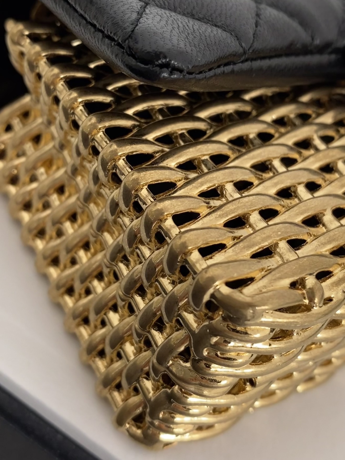 Chanel Small Evening Bag Black And Gold Tone For Women 4.9 in / 12.5 cm AS3713 NL555