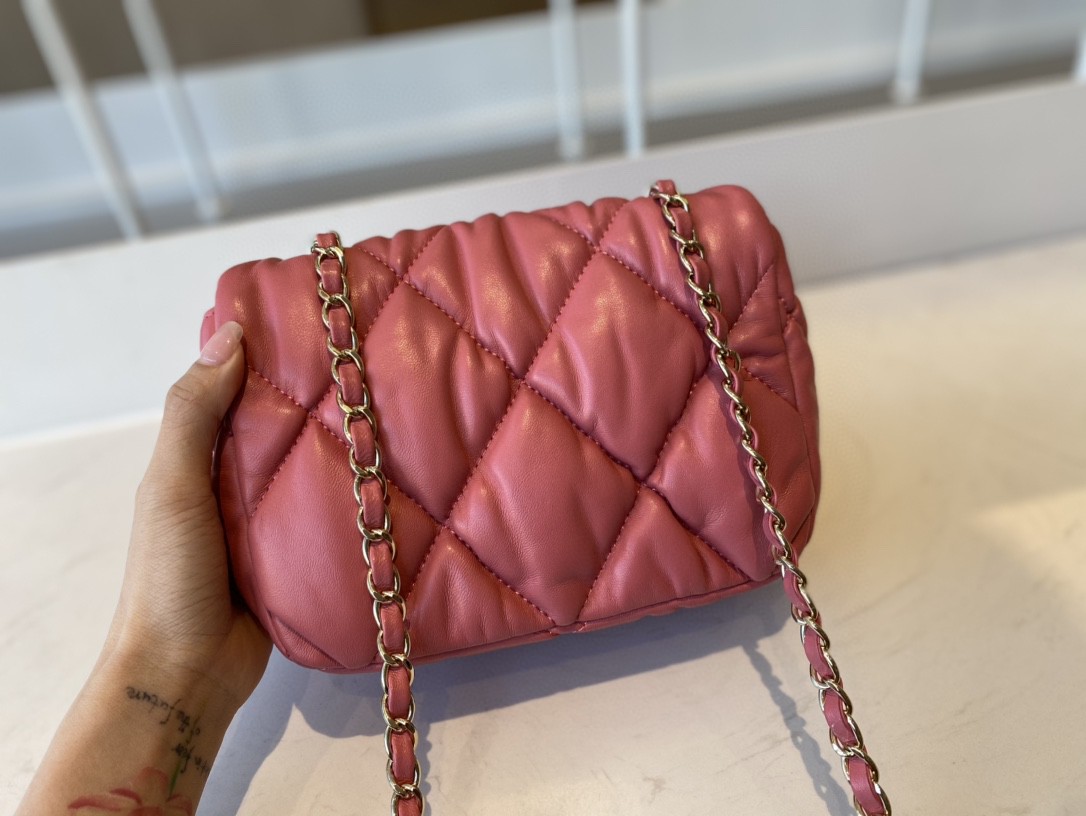 Chanel Small Flap Bag Gold Hardware Pink For Women, Women’s Handbags, Shoulder Bags 7.5in/19cm