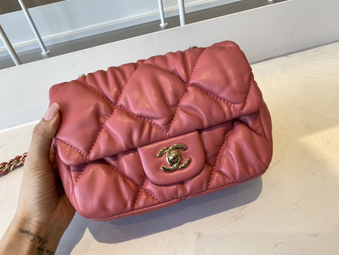 Chanel Small Flap Bag Gold Hardware Pink For Women, Women’s Handbags, Shoulder Bags 7.5in/19cm
