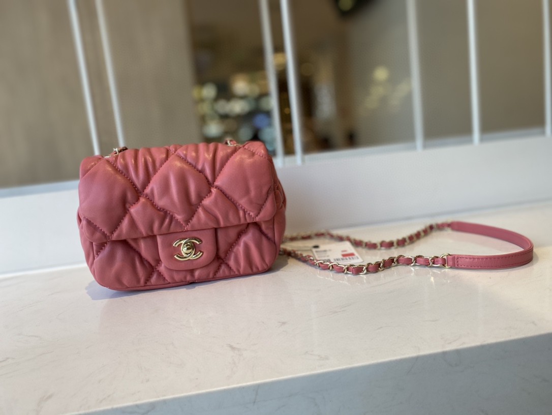 Chanel Small Flap Bag Gold Hardware Pink For Women, Women’s Handbags, Shoulder Bags 7.5in/19cm