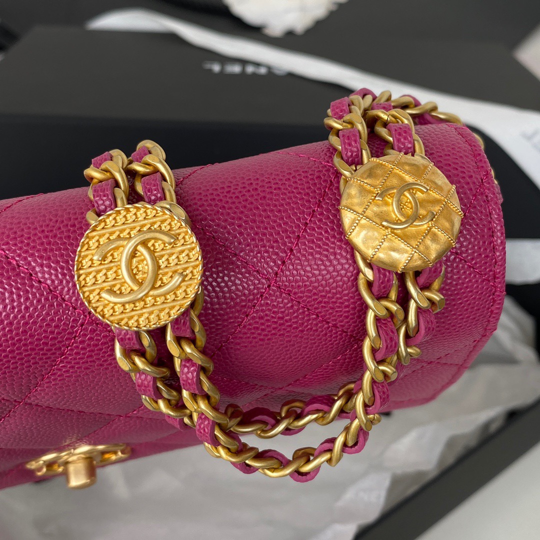 Chanel Small Flap Bag Gold Hardware Plum For Women, Women’s Handbags, Shoulder Bags 7.5in/19cm AP2840