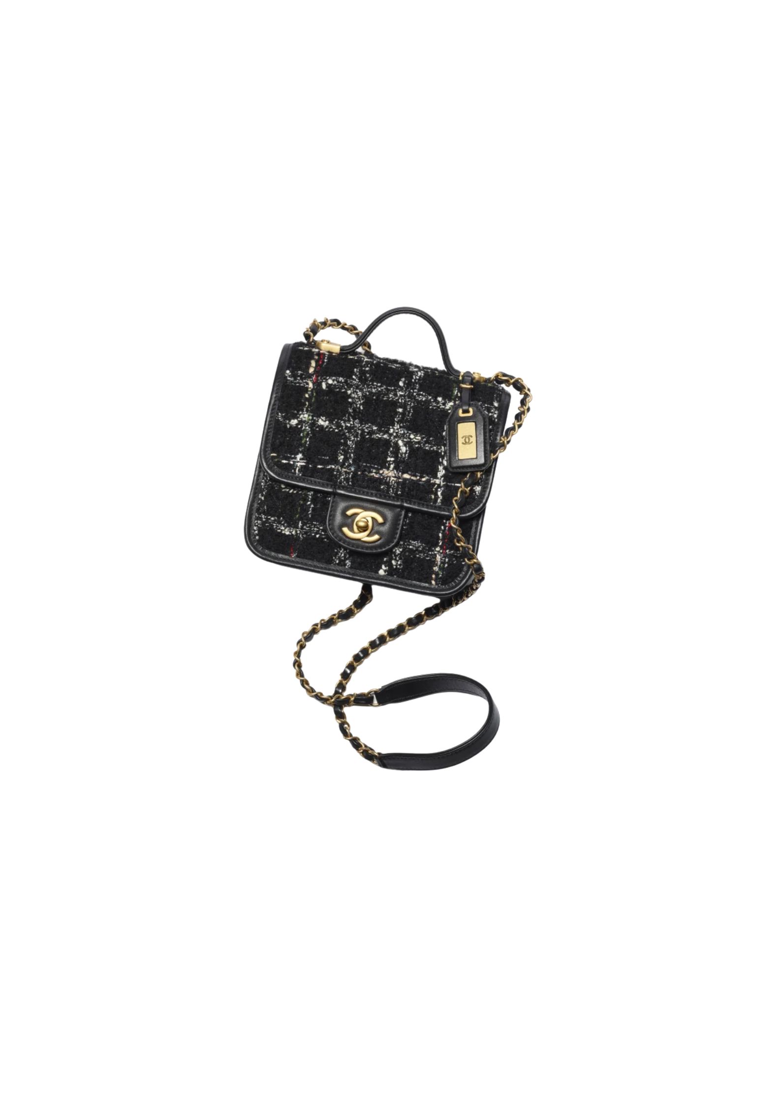 Chanel Small Flap Bag With Handle Black For Women 8.1 in / 20.5 cm AS3652 NK302