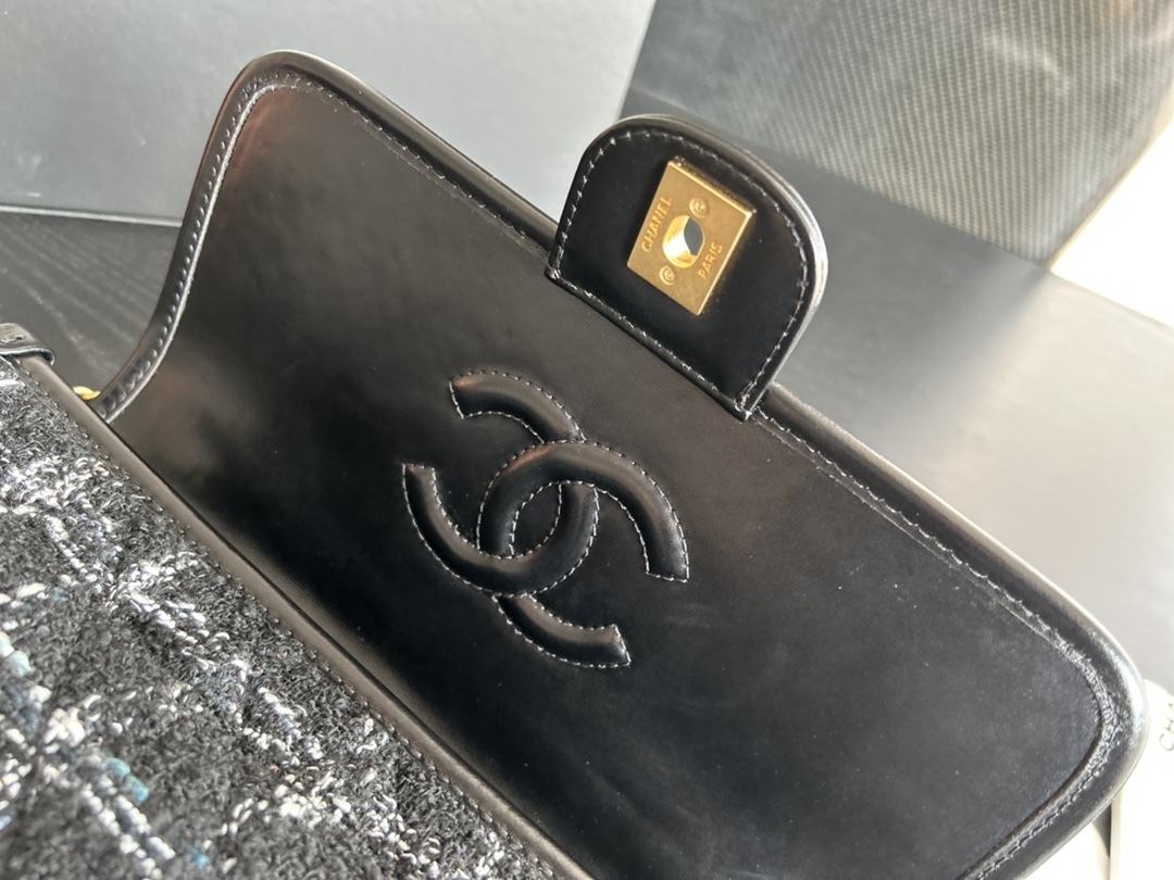 Chanel Small Flap Bag With Top Handle Black For Women 9.8 in / 25 cm