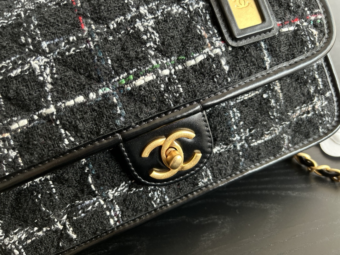 Chanel Small Flap Bag With Top Handle Black For Women 9.8 in / 25 cm