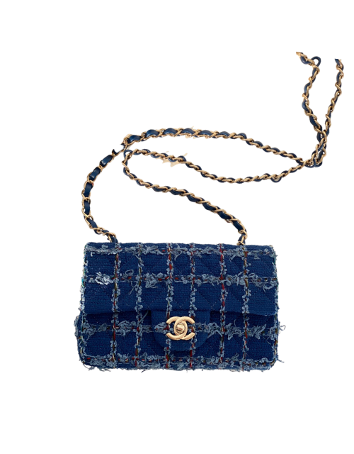 Chanel Small Flap Bag With Top Handle Blue For Women 9.8in/25cm