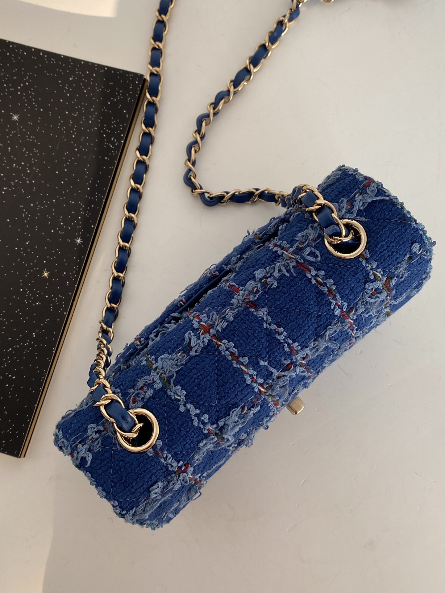 Chanel Small Flap Bag With Top Handle Blue For Women 9.8in/25cm