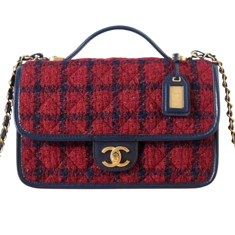 Chanel Small Flap Bag With Top Handle Red For Women 25cm / 9.8in