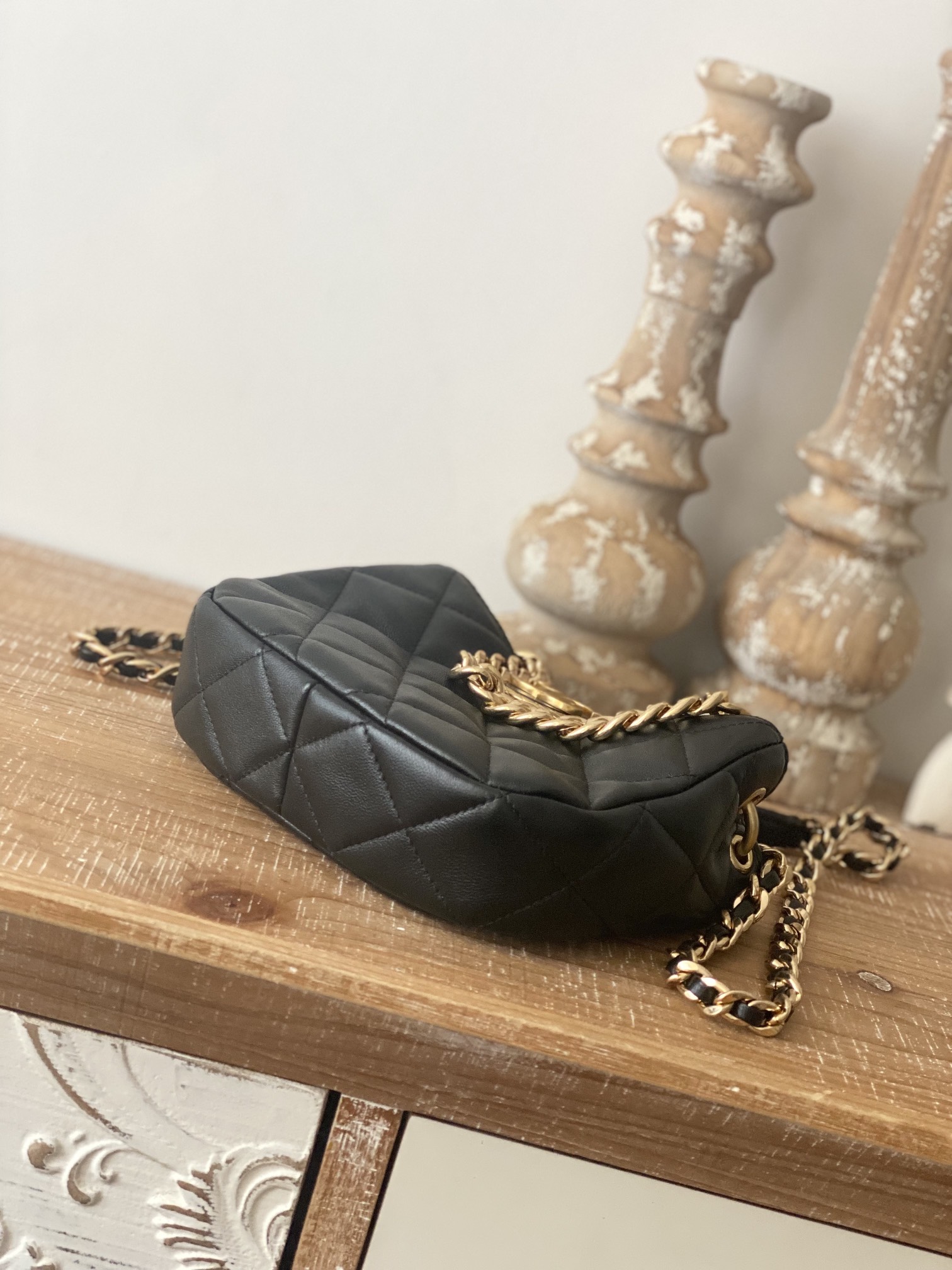 Chanel Small Hobo Bag Gold Hardware Black For Women, Women’s Handbags, Shoulder Bags 7.5in/19cm