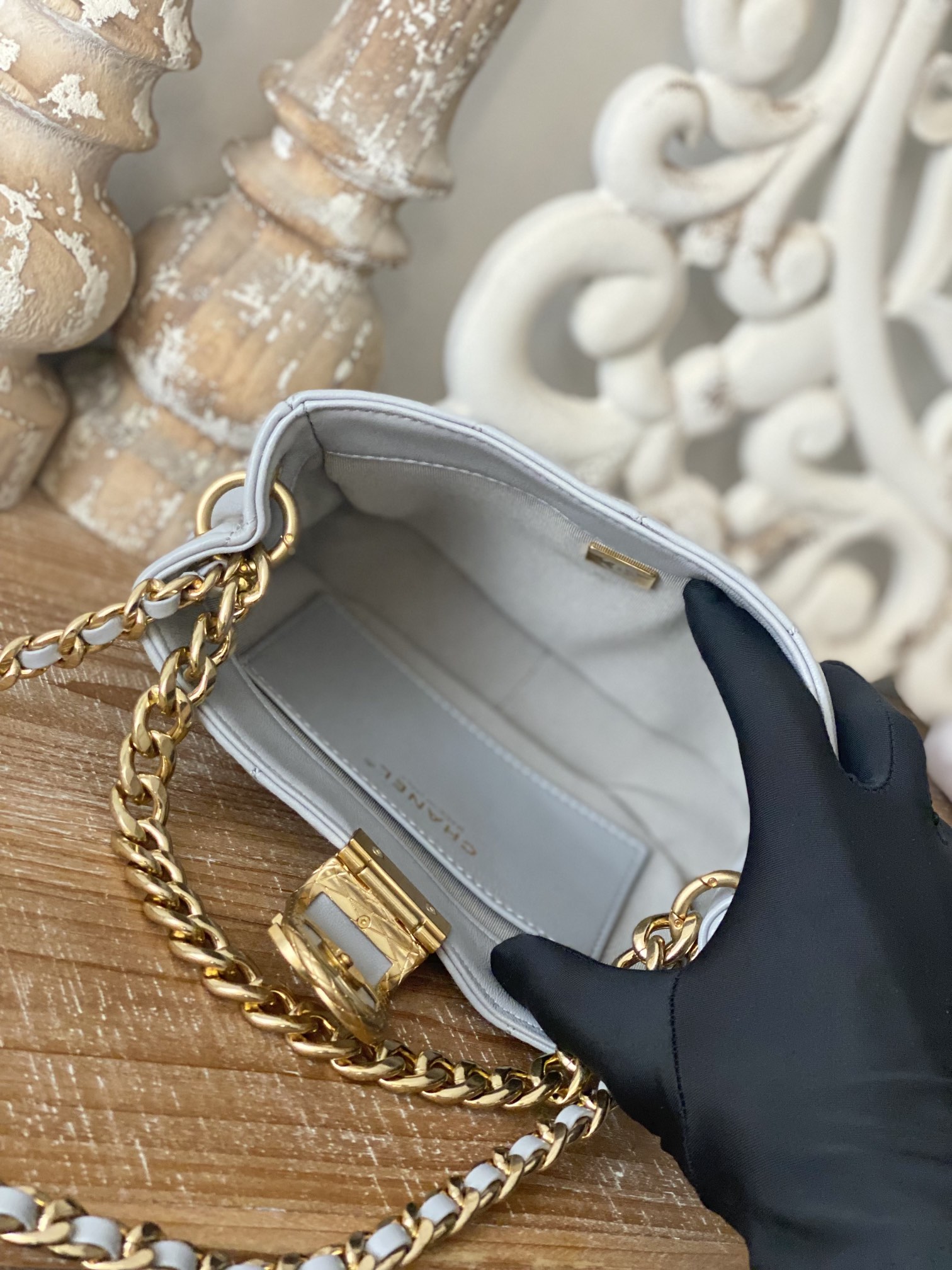 Chanel Small Hobo Bag Gold Hardware Grey For Women, Women’s Handbags, Shoulder Bags 7.5in/19cm