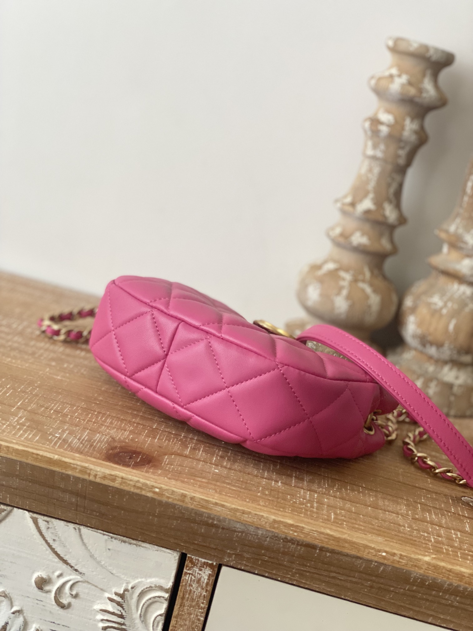 Chanel Small Hobo Bag Gold Hardware Pink For Women, Women’s Handbags, Shoulder Bags 7.5in/19cm
