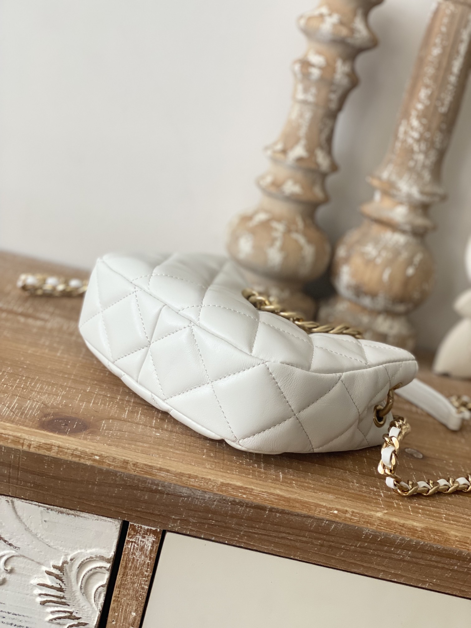 Chanel Small Hobo Bag Gold Hardware White For Women, Women’s Handbags, Shoulder Bags 7.5in/19cm
