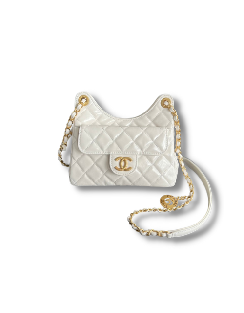 Chanel Small Hobo Bag White For Women 6.6in/17cm AS3710 10601