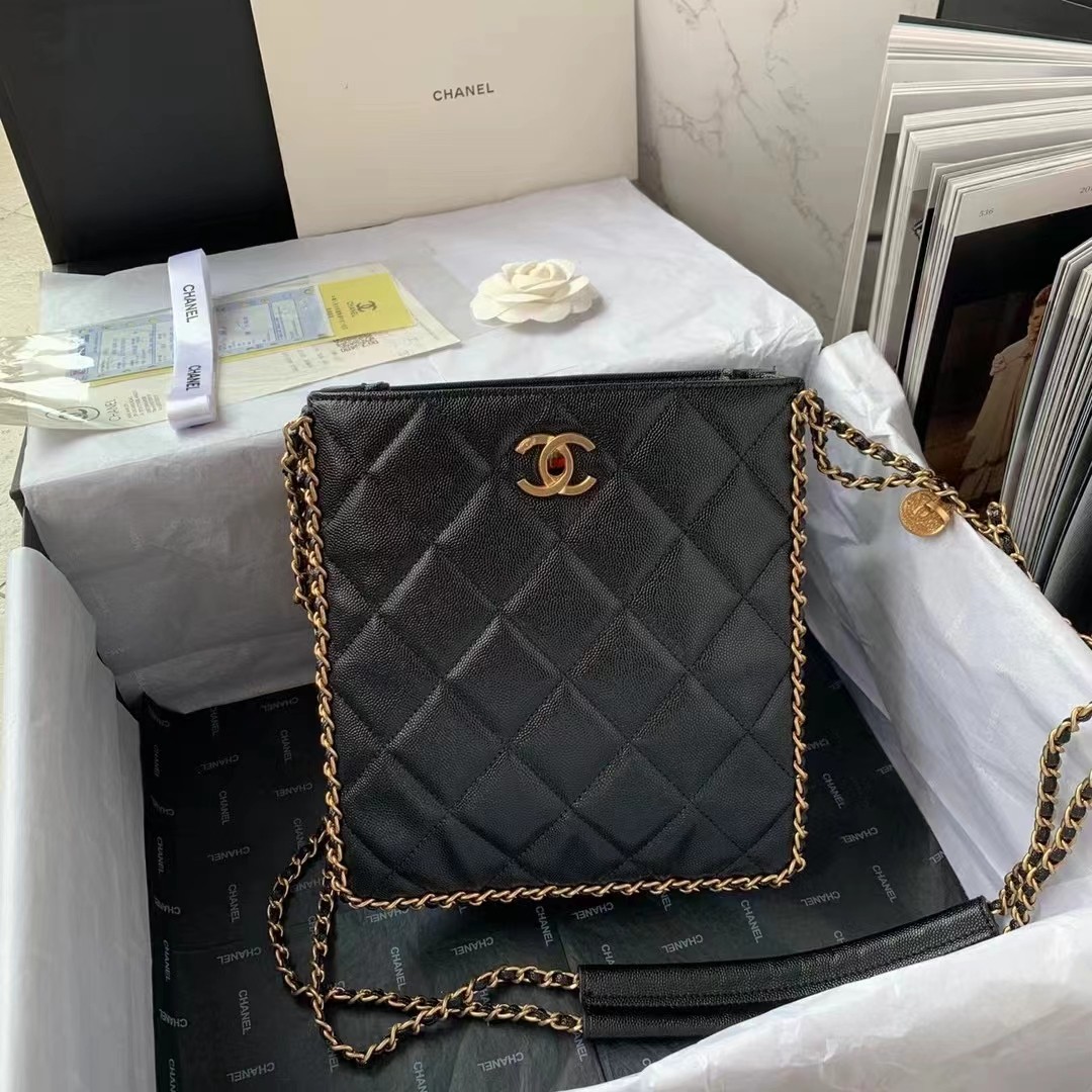 Chanel Small Shopping Bag Black For Women, Women’s Bags 9.1in/23cm AS3470 94305