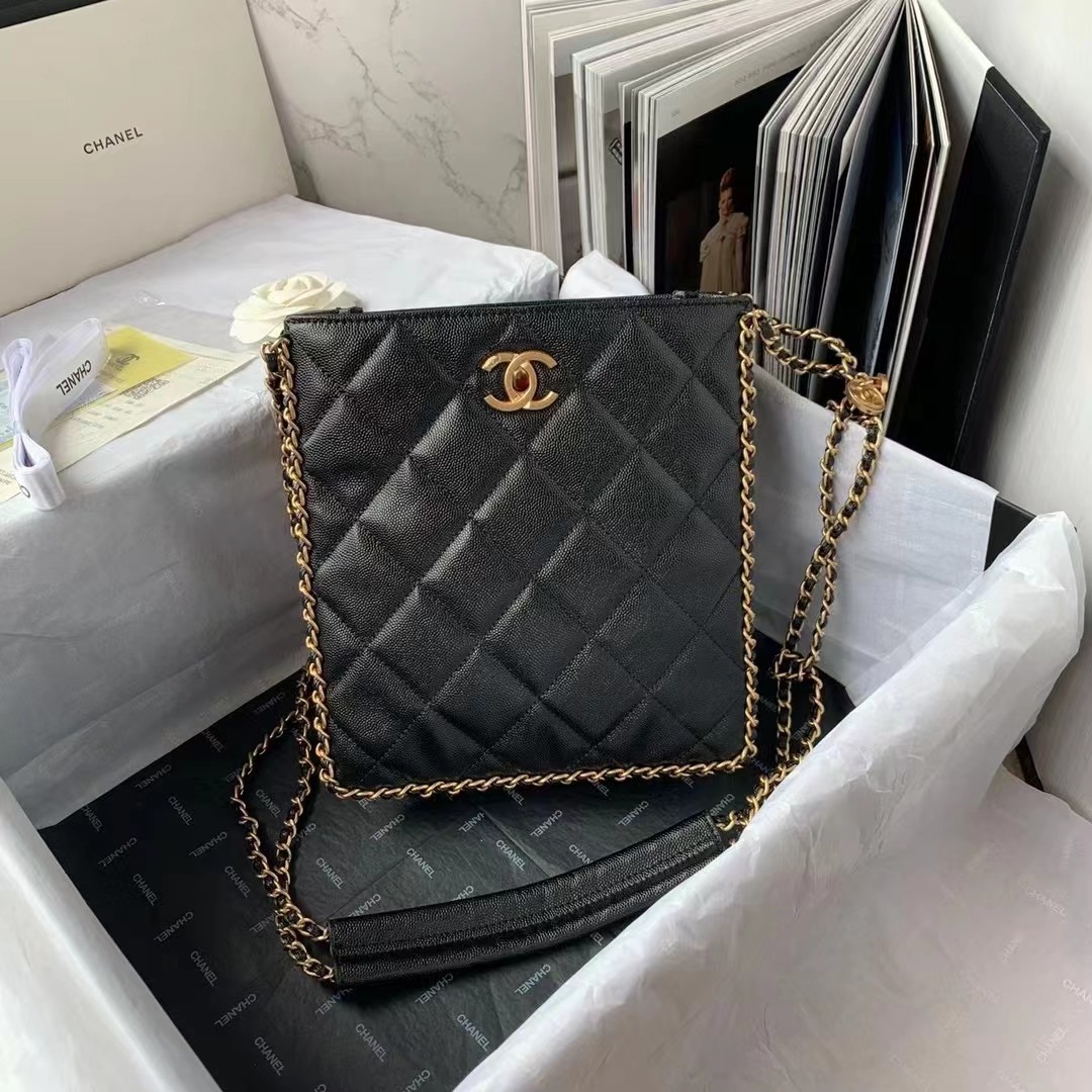 Chanel Small Shopping Bag Black For Women, Women’s Bags 9.1in/23cm AS3470 94305