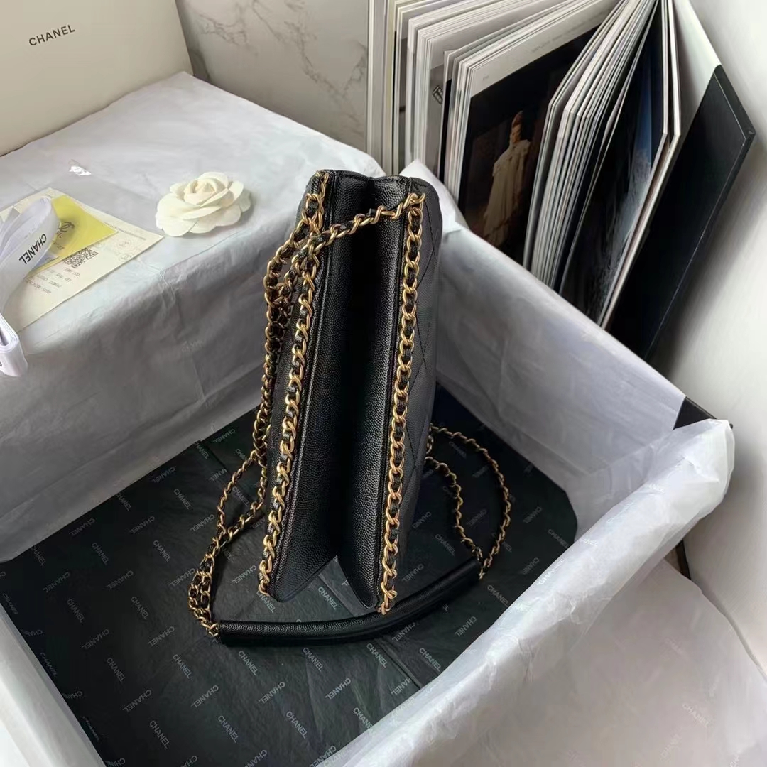 Chanel Small Shopping Bag Black For Women, Women’s Bags 9.1in/23cm AS3470 94305