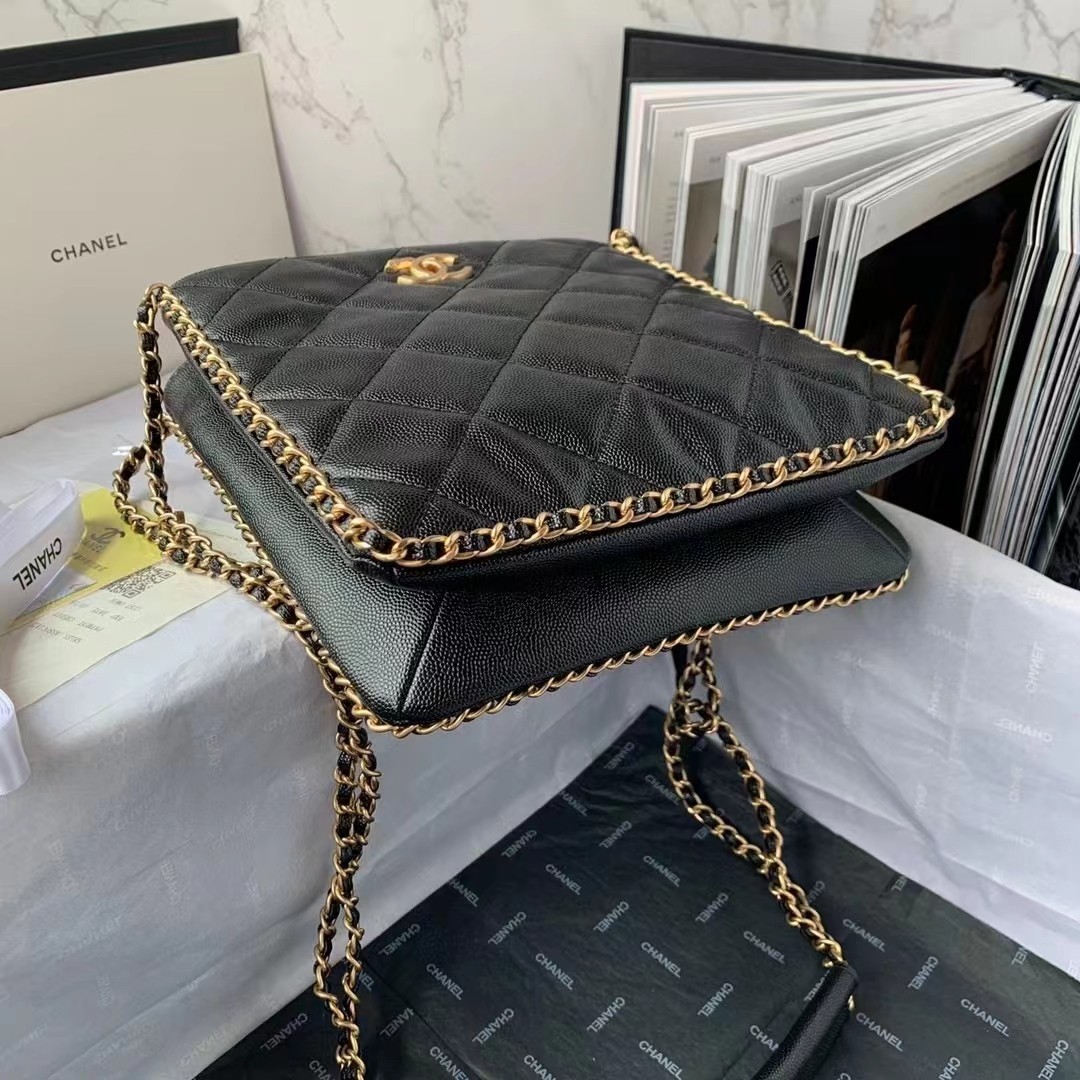 Chanel Small Shopping Bag Black For Women, Women’s Bags 9.1in/23cm AS3470 94305