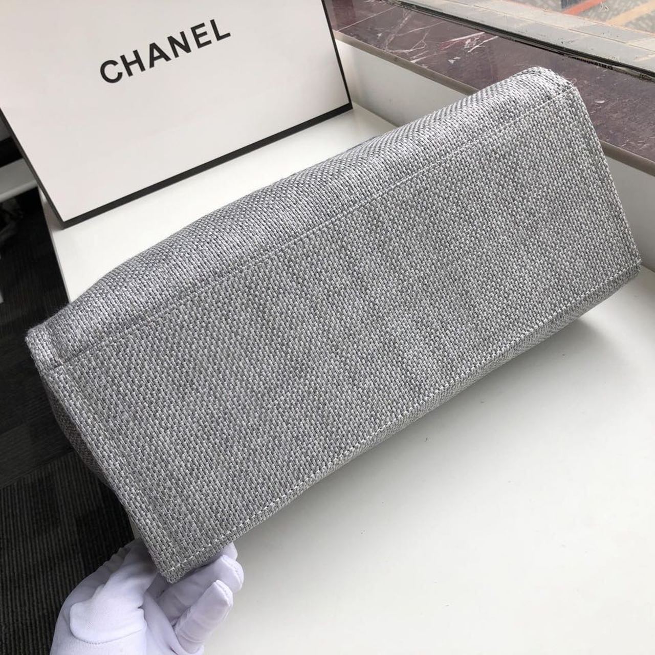 Chanel Small Shopping Bag Silver Hardware Grey For Women, Women’s Handbags, Shoulder Bags 15.2in/39cm