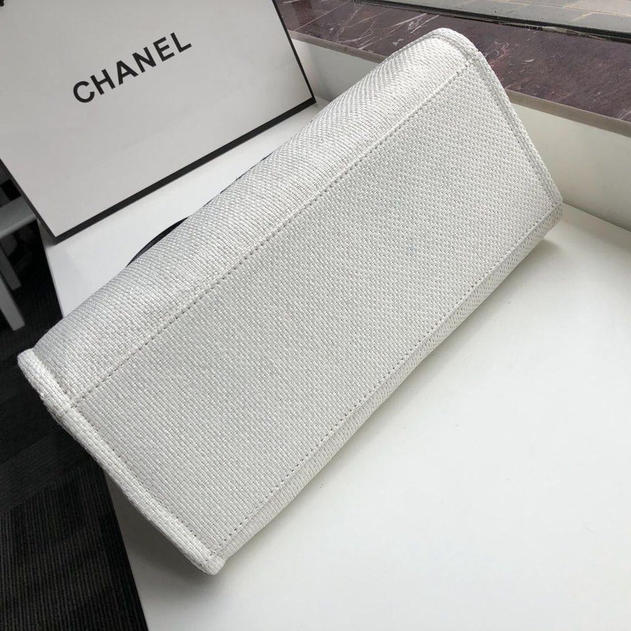 Chanel Small Shopping Bag Silver Hardware White For Women, Women’s Handbags, Shoulder Bags 15.2in/39cm