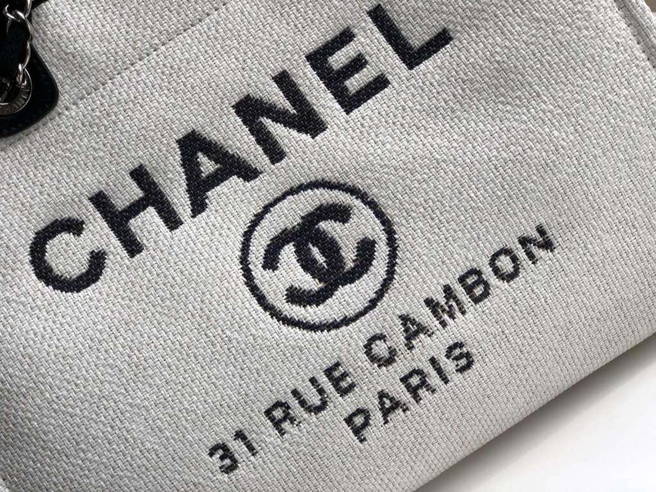 Chanel Small Shopping Bag Silver Hardware White For Women, Women’s Handbags, Shoulder Bags 15.2in/39cm