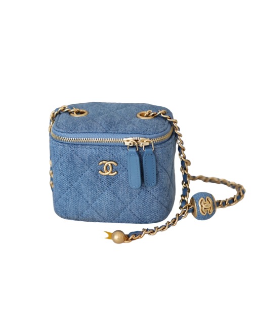 Chanel Small Vanity With Chain Blue For Women 4.3in/11cm