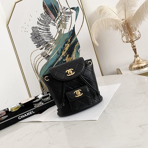 Chanel Small Vintage Duma Backpack Black For Women 6.7in / 17cm