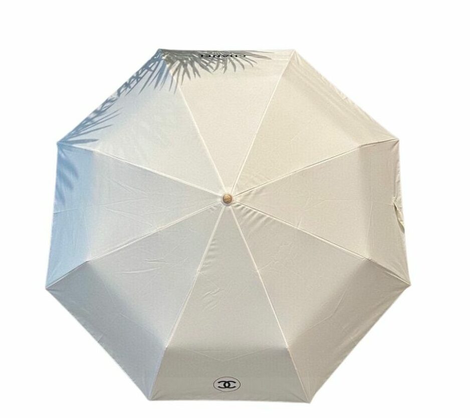 Chanel Smooth Folding Umbrella White