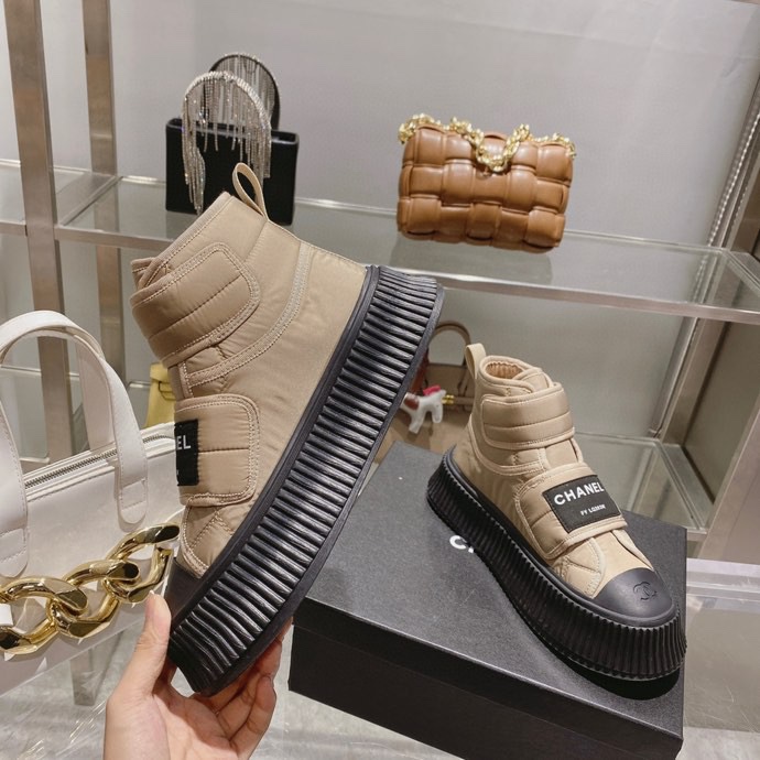 Chanel Sneakers Beige High Top For Women
